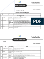 Annual Distribution: Grade: Six Teacher: Amina Laabidi School Year: 2017-2018 Family and Friends 6 Weekly Planner