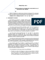 Practica #5: Separación E Identificación de Cationes Del Sub Grupo Iii A Ó Sub Grupo Del Hierro I. Objetivo General