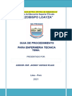 "Arzobispo Loayza": Guia de Procedimiento para Enfermeria Tecnica