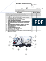 Checklist For Equipment Inspection TRANSIT MIXER