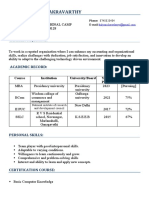 V Sri Kalyan Chakravarthy: Carrier Objective