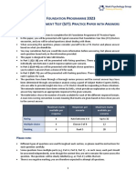 UK F P 2023 S J T (SJT) : P P A: Oundation Rogramme Ituational Udgement EST Ractice Aper With Nswers