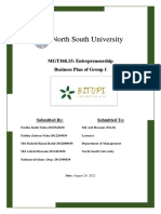 North South University: MGT368.15: Entrepreneurship Business Plan of Group 1