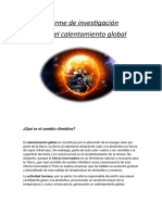 Informe de Investigación Sobre El Calentamiento Global: ¿Qué Es El Cambio Climático?