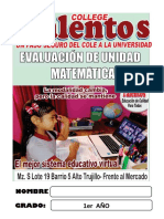 EXAMEN 1er AÑO - V UNIDAD