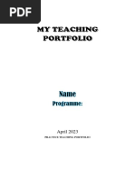 April 2023: Practice Teaching Portfolio