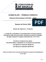 Examen Blanc Ses 2023