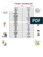 The Family Vocabulary: English Spanish