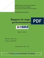 Rapport de Stage de Perfectionnement: Département Génie Electrique