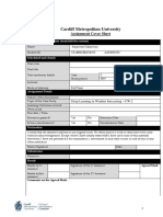 Cardiff Metropolitan University: Assignment Cover Sheet