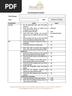 Duty Management Checklist Duty Manager Date: Shift:: 10.00 Am To 10.00 PM