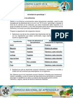 Evidencia Función de Los Alimentos