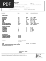 Cesfam Puaucho Laboratorio Clínico #F.C:: Resultados Valor Unidad Valores de Referencia