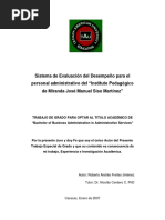 Sistema de Evaluación Del Desempeño para El Personal