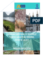 Programa Subregional de Desarrollo Programa Subregional de Desarrollo Turístico Andador Del Peregrino, Estado de Jalisco