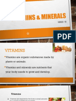 Vitamins & Minerals: Grade 10