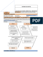 Herramienta de Calidad Utilizada para El Análisis de Causa: Diagrama de Ishikawa (Diagramapareto Lluvia de Ideas 5 Porqués Diagrama de Árbol Otros