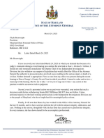 Letter From AG Anthony Brown To Fraternal Order of Police