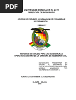 Metodos de Estudio para Las Asignaturas Operativas Dentro de La Carrera de Ingenieria Civil