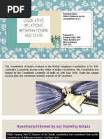 Legislative Relation Between Centre and State Part XI