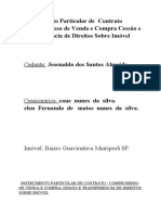 Instrumento Particular de Contrato Compromisso de Venda e Compra Cessão e Transferência de Direitos Sobre Imóvel