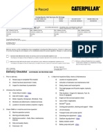 Backhoe Loader Delivery Service RecordChecklist