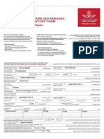 Baggage Inventory Form: Lettre Inventaire Des Bagages