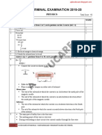 First Terminal Examination 2019-20: Physics