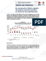 Por Tercer Año Consecutivo, Bolivia Registró Un Saldo de Balanza Comercial Positivo Gracias A Un Récord en Las Exportaciones