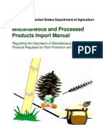 Miscellaneous and Processed Products Import Manual