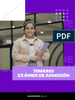 Temario de Admisión