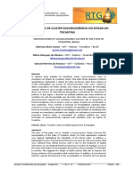 Identificação de Cluster Socioeconômico No Estado Do Tocantins