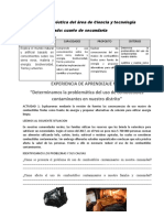 Experiencia de Aprendizaje N°01 "Determinamos La Problemática Del Uso de Combustibles Contaminantes en Nuestro Distrito"