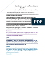 Prevención Del Embarazo en Las Adolescentes en El Ecuador