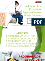 Aplicación de La Ecuación de Segundo Grado en La Vida Cotidiana