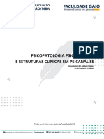 Psicopatologia Psicanalítica E Estruturas Clínicas em Psicanálise