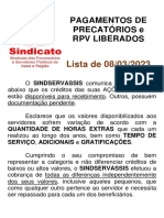 Lista de 08/03/2023: Pagamentos de Precatórios E RPV Liberados