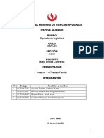 Universidad Peruana de Ciencias Aplicadas Capital Humano Rubro Ciclo Sección Docente Presentación