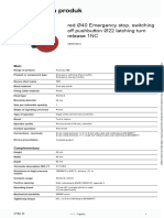 Lembar Data Produk: Red Ø40 Emergency Stop, Switching Off Pushbutton Ø22 Latching Turn Release 1NC