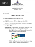 Common Network Cable: Learning Activity Sheet