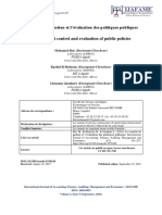 Le Contrôle de Gestion Et L'évaluation Des Politiques Publiques