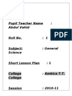 B.ed Short Lesson Plan