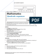 34a Quadratic Sequences - H - Question Paper