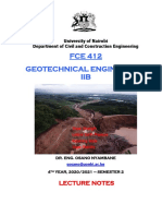 FCE 412 Geotechnical Engineering IIB: Lecture Notes