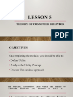 Lesson 5: Theory of Consumer Behavior