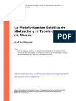 La Metaforización Estética de Nietzsche y La Teoría Del Don de Mauss