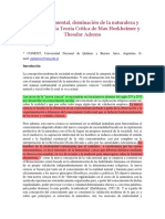 Razón Instrumental, Dominación de La Naturaleza y Modernidad: La Teoría Crítica de Max Horkheimer y Theodor Adorno