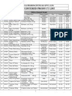 Registered Product List: Vega Pharmaceuticals (PVT.) LTD