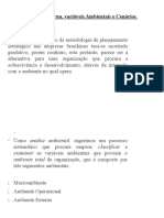 Análise: Externa, Variáveis Ambientais e Cenários: Unidade III