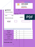 Examen Diagnóstico Sexto Grado 2019 2020